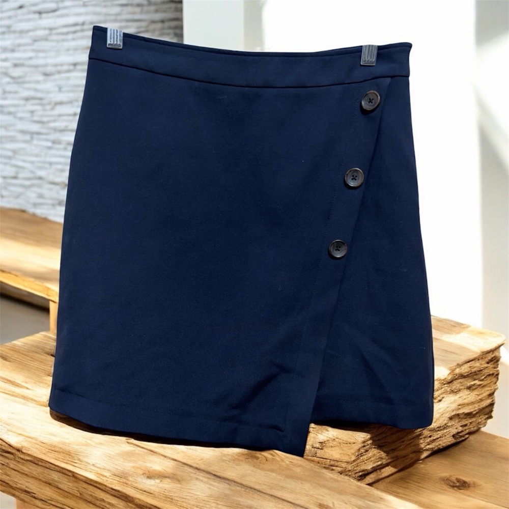 Banana Republic Navy Blue Buttoned Skirt